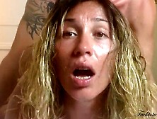 Coarse Sex with Rolling eyes in a Luxury Hotel with last epic Spunk Flow on her back