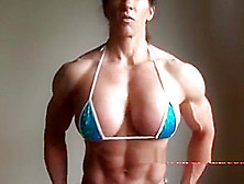 Angela Salvagno Pumping Up Her Pecs