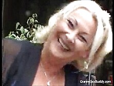 Horny granny in action