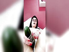 Hispanic Fucking With A Cucumber