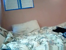 Girl Takes Off Her Panties After A Long Day At School And Plays With A Toy On Her Bed