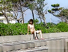 Beach then seethru top