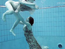 Petite beautiful swimming pool teen lesbians