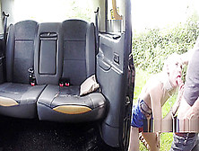 Spinner blonde anal fucks in fake taxi