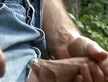 Daddy Joe Raven Jerks Off Outdoors While Fingering Solo