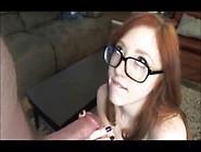 Redhead Teen With Glasses Blowjob