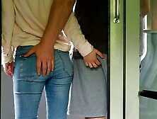 A mysterious girl fondles my junk on the train,  then I masturbate in the bathroom.