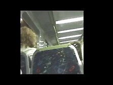 Amateur British Girl Playing & Cumming on Train