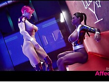 Futa Ebony Anal Fucking A Big Tits Babe In A Night Club In A 3D Animation