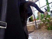 Lily Rader é a mais sexy quando está de roupas íntimas na cozinha.