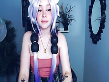 18 Yo European Teen Is So Cute With Purple Hair