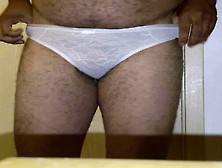 Hairy Black Guy Trying On Teen Panties