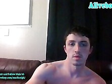 Athletic American Lad Strokes His Big Cock On Webcam