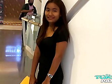 Attractive and lustful Oriental momma takes on chunky white schlong and likes every stroke of it