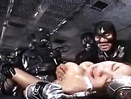 Sexy hottie in pink latex is groped and kiss,  then tortured