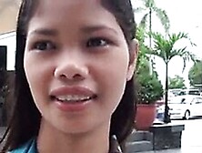 Stunning Filipino teen is fucked and creampied by white guy