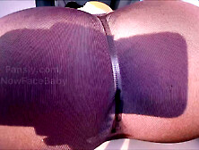 Perfect chick in yoga pants rides her butt with a dildo