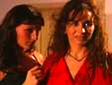 Those indecent sapphic babes service one another's twats with dildos