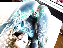 Tattoo girl Anuskatzz anal cumplay cum fetish gape ass gaping skinny inked solo play goth emo punk