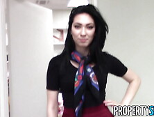 A Hot Brunette Teases A Guy In The Office To Drill Her