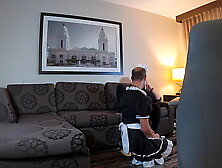 Sissy Maid Worships Mistress Feet and Sucks Strapon