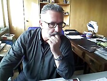 Mature Guy Wanks Off at Work