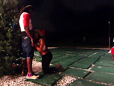 Thick ebony spins the cock in crazy manners until the last drops