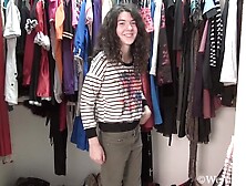 Silki Smith tries on clothes and strips naked