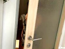 Horny milf rubs her incredibly large boobs