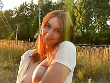 She made me blowjob after risky exposing near railway