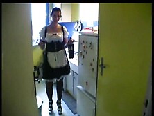 Lea gets fucked by 2 dudes in maid s uniform