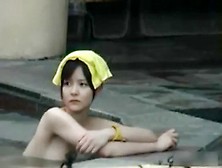 Qute Girl At Hotspring