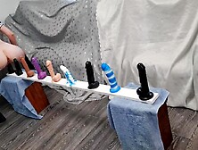 Slender Honey Riding all Her Dildos from Tiny to Large untill Large Climax