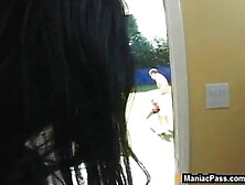 Asian step mom seduces hot gardener