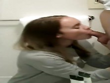 College Blowjob In Bathroom During Party