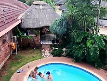 Caught a outdoor swimming pool fuckfest whilst flying my fpv drone