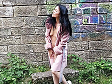 Outdoor Naked Spreading and Gaping Pussy