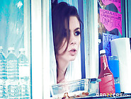 Young student Alex Blake works & fucks in food trailer