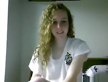 Cute Girl With Curly Hair Has Cybersex With Her Bf