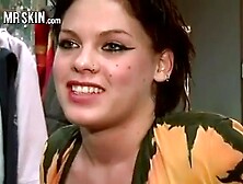 Hot Teen Gets Guy To Put Piercing On Her Cute Tiny Nipples.