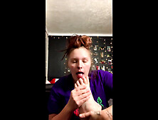 Teen Licks Her Own Toes