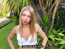 Russian blonde gets fucked in the pussy by a stranger