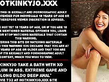 Hotkinkyjo take a washroom with XO speculum in booty.  Bizarre gape and lengthy sex tool unfathomable anal