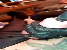Horny dame, Katrix is dressed in leather mittens while frolicking with her victim's rock rock-hard sausage