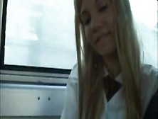 Hot Blonde Student Giving Hands And Heads In Public Transport