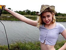 Pale-skinned cutie sucks and fucks for male help