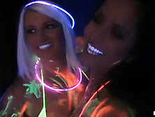 Real Slut Party.  Blacklight Foursome.  Part 1