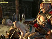 Shao Kahn and his servant Concubine sub THREE DIMENSIONAL Mortal Kombat 11 Toon