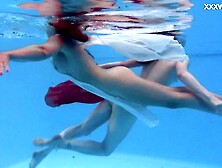 Glamorous Anastasia Ocean and Marfa - very hot brunette smut - Underwater Show