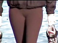 Candid video with girl in sports costume on beach 08v